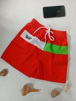 Шорти пляжні підліткові SameGame 802 у стилі HILFIGER з сіткою та кишенями, оранж. 120-160