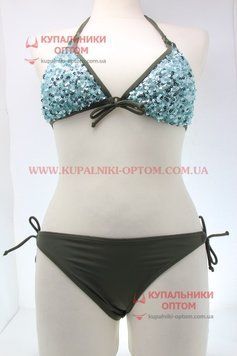 Купальник раздельный Polovi 3709 чашка шторка с пайетками размеры 36-42