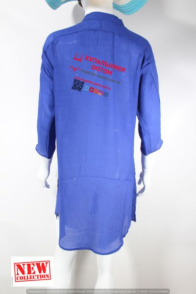 Пляжна туніка Sisianna 1910 сорочка на гудзиках бавовна, електрик